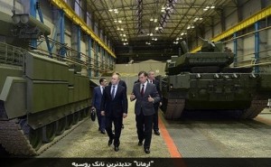 عکس/ بازدید پوتین از تانک جدید روسیه