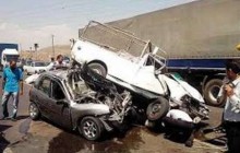 تصادف زنجیره ای در محور بیرجند - آرین شهر دو کشته و شش زخمی برجای گذاشت