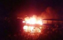 جزئیات آتش سوزی هشت فروند لنج تجاری در اروندرود
