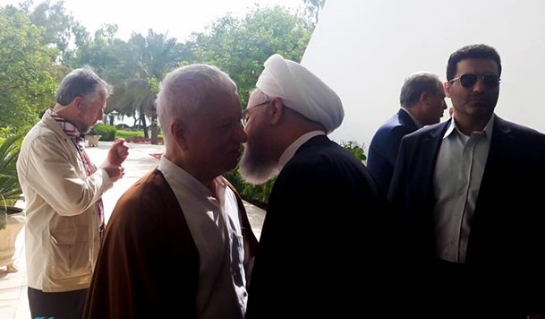 دیدار نوروزی آیت الله هاشمی رفسنجانی و رئیس جمهوری در کیش + تصاویر ‎