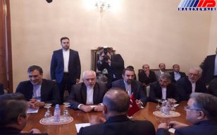 دیدار ظریف با وزیر خارجه ترکیه (+عکس)