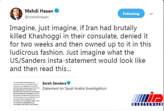 مجری مشهور الجزیره: تصور کنید ایران خاشقجی را می کشت!/ ترامپ: به توضیحات عربستان باور دارم/سناتورهای آمریکایی: با روایت عربستان از قتل خاشقجی تردید داریم 