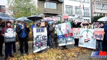 یمنی ها در بروکسل علیه عربستان تظاهرات کردند