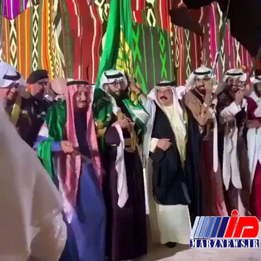 رقص شمشیر ملک سلمان با پادشاه بحرین +تصاویر