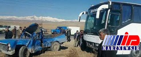 برخورد مرگبار اتوبوس با نیسان در آذربایجان شرقی