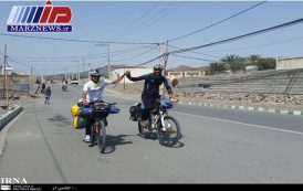 دوچرخه سوار ساوه ای به بوشهر رسید