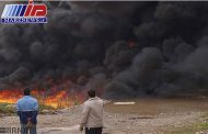 خط انتقال نفت امیدیه _ اهواز دچار آتش سوزی شد