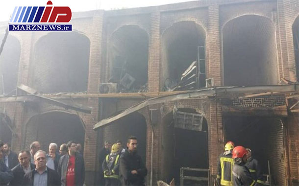 ۱۲۰مغازه در آتش سوزی بازار تبریز آسیب دید