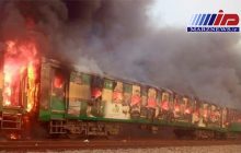 آتش گرفتن قطار در پاکستان ۶۵ کشته برجای گذاشت