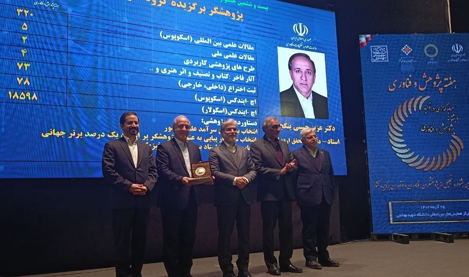 معاون توسعه مدیریت و منابع استاندار اردبیل، پژوهشگر برگزیده کشور شد